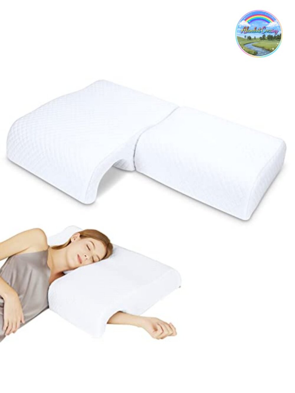 Memory Foam Cuddle Pillow for Couples with Arm Hole